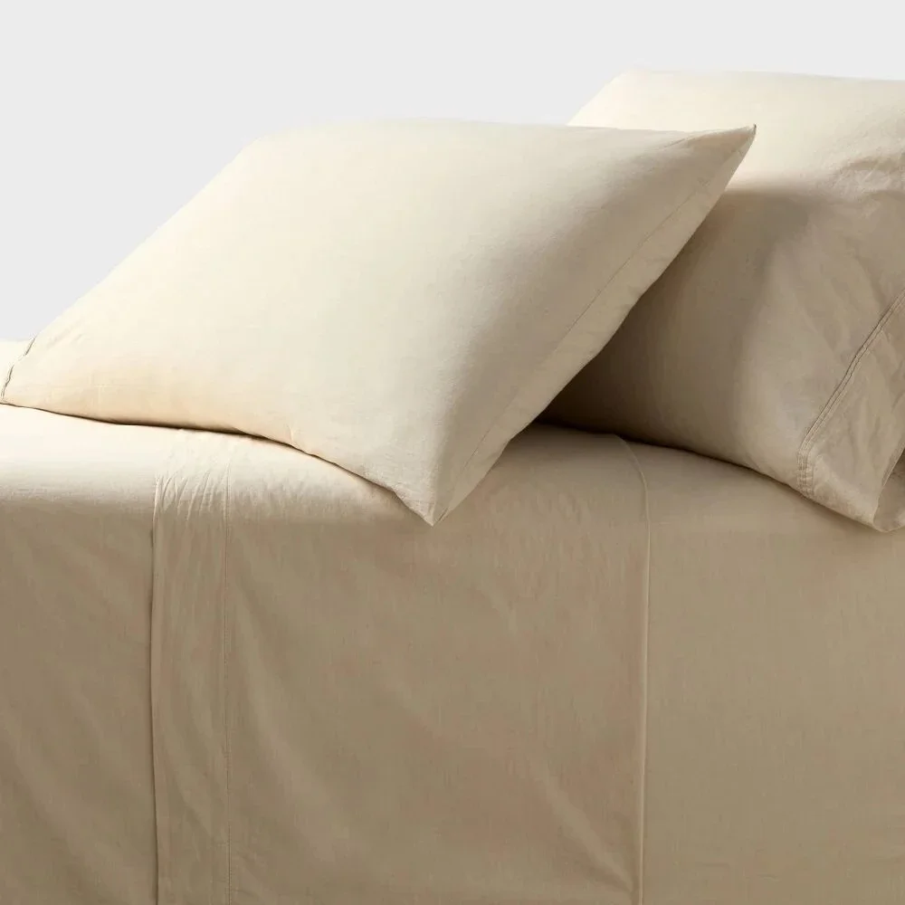 Threshold 250 Thread Count Organic Cotton Percale 4-Piece Sheet Set